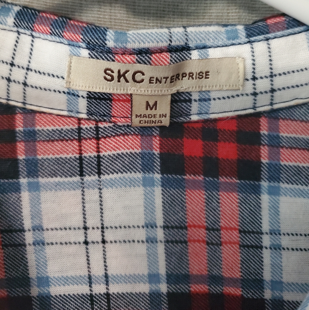 Longline Red & White Plaid Dress/shirt - Picture 4 of 9
